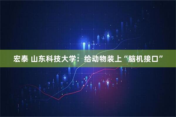 宏泰 山东科技大学：给动物装上“脑机接口”