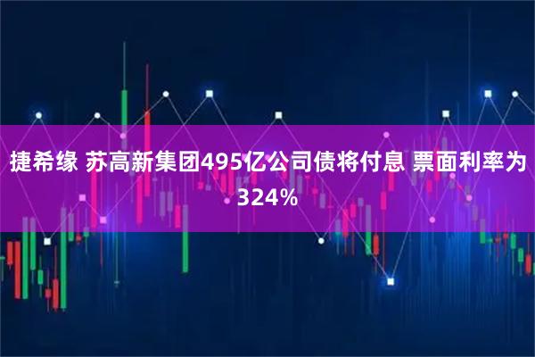 捷希缘 苏高新集团495亿公司债将付息 票面利率为324%